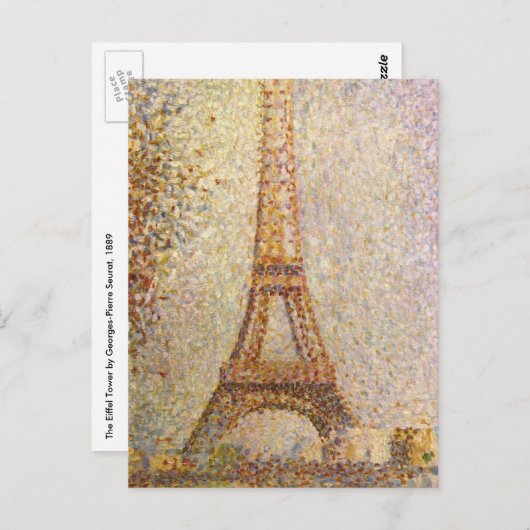 Eiffel Tower, gemaakt door Georges Seurat, Kunst Briefkaart (Voorkant / Achterkant)