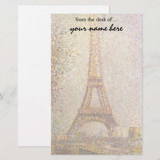 Eiffel Tower, gemaakt door Georges Seurat,  Kunst Briefpapier (Voorkant / Achterkant)