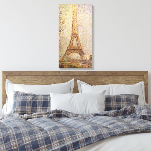 Eiffel Tower, gemaakt door Georges Seurat,  Kunst Canvas Afdruk (Insitu (Slaapkamer))