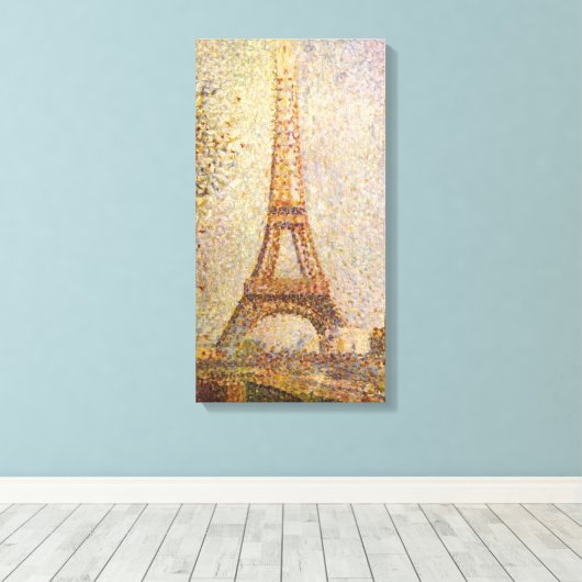 Eiffel Tower, gemaakt door Georges Seurat,  Kunst Canvas Afdruk (Insitu (Houten vloer))