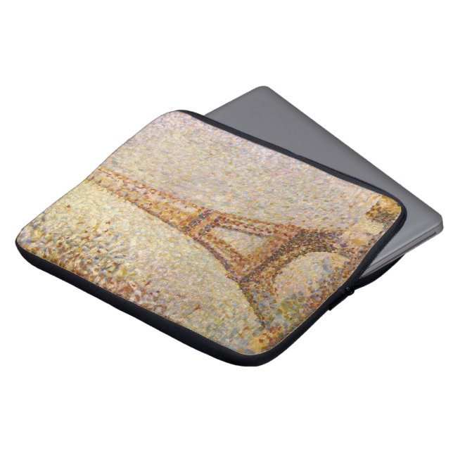 Eiffel Tower, gemaakt door Georges Seurat,  Kunst Laptop Sleeve (Voorkant top)