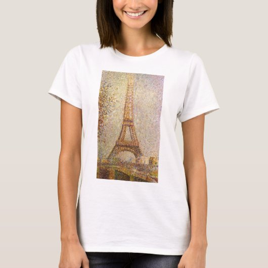 Eiffel Tower, gemaakt door Georges Seurat,  Kunst T-shirt (Voorkant)