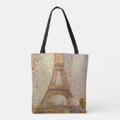 Eiffel Tower, gemaakt door Georges Seurat,  Kunst Tote Bag (Achterkant)