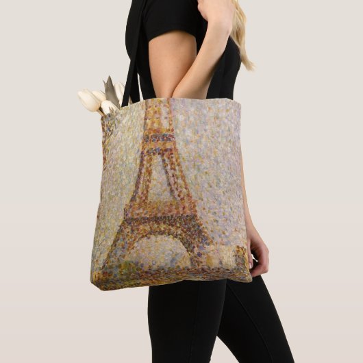 Eiffel Tower, gemaakt door Georges Seurat,  Kunst Tote Bag (Dichtbij)