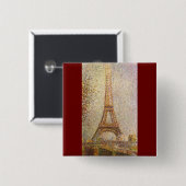 Eiffel Tower, gemaakt door Georges Seurat, Kunst Vierkante Button 5,1 Cm (Voorkant /achterkant)