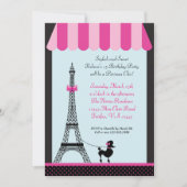 Eiffel Tower Girl Birthday Kaart (Voorkant)