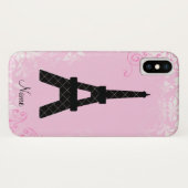 Eiffel Tower Girly Persoonlijke naam Case-Mate iPhone Case (Achterkant (horizontaal))