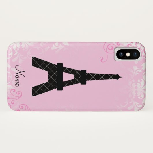 Eiffel Tower Girly Persoonlijke naam Case-Mate iPhone Case (Achterkant (horizontaal))