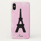 Eiffel Tower Girly Persoonlijke naam Case-Mate iPhone Case (Achterkant)