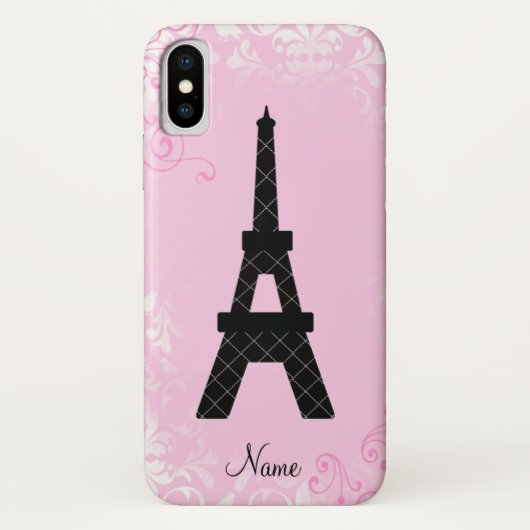 Eiffel Tower Girly Persoonlijke naam Case-Mate iPhone Case (Achterkant)