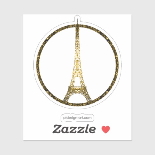 Eiffel Tower Glitter sparken Sticker (Vel)