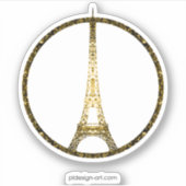 Eiffel Tower Glitter sparken Sticker (Voorkant)
