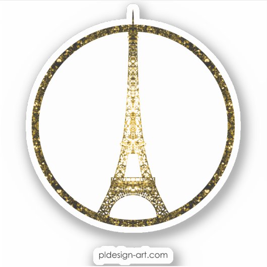 Eiffel Tower Glitter sparken Sticker (Voorkant)