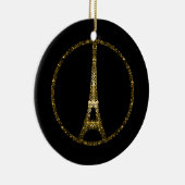 Eiffel Tower Gold glitter sparkles Personaliseert Keramisch Ornament (Rechts)