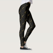 Eiffel Tower Gold glitter sprankelt zwart patroon Leggings (Rechts)
