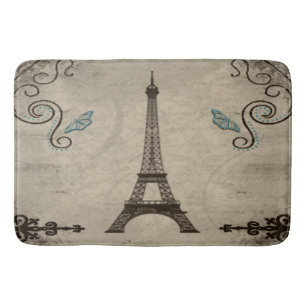 Eiffel Tower Grunge Bath Mat