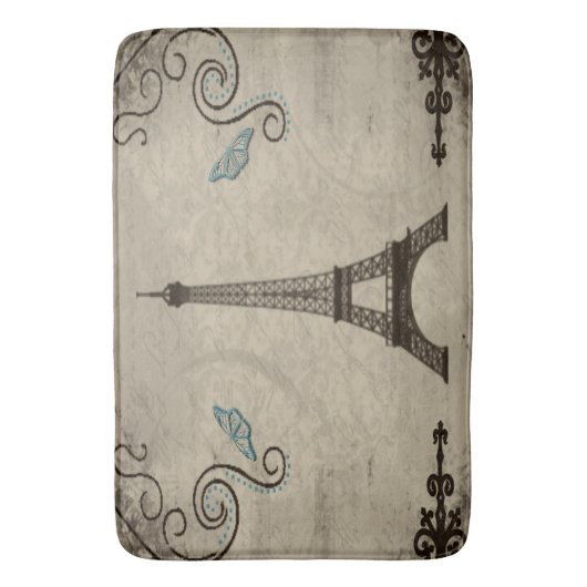 Eiffel Tower Grunge Bath Mat (Voorkant Verticaal)