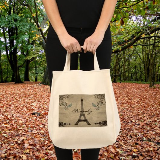 Eiffel Tower Grunge Tote Bag