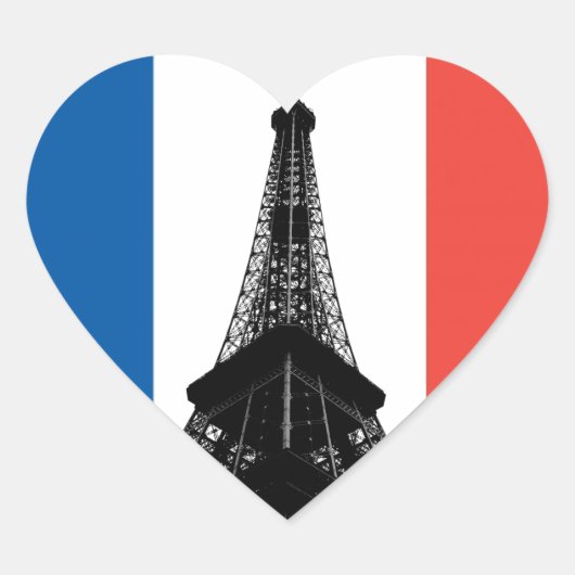 Eiffel Tower Heart Sticker (Voorkant)