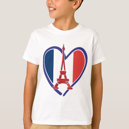 Eiffel Tower Heart T-shirt (Voorkant)
