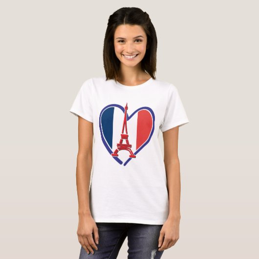 Eiffel Tower Heart T-shirt (Voorkant volledig)