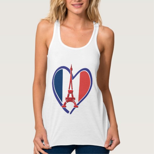 Eiffel Tower Heart Tanktop (Voorkant)