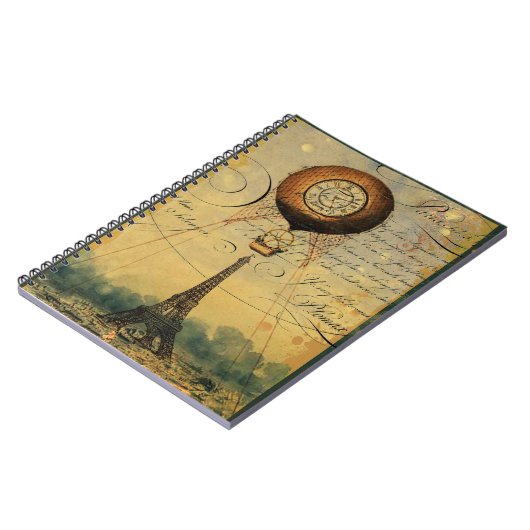 Eiffel Tower Hot Air Ballon Steampunk Notitieboek (Linkerzijde)