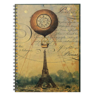 Eiffel Tower Hot Air Ballon Steampunk Notitieboek