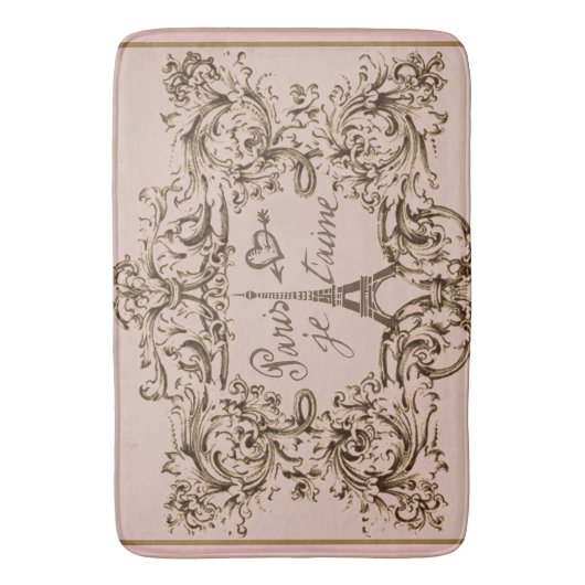 Eiffel Tower "I love Paris" "Paris Je taime" Badmat (Voorkant Verticaal)