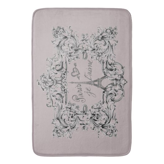 Eiffel Tower "I love Paris" "Paris Je taime" Badmat (Voorkant Verticaal)