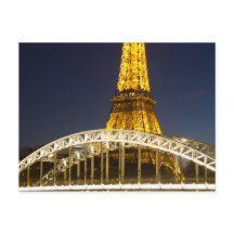 Eiffel Tower Illuminate Bridge Paris Briefkaart