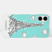 Eiffel Tower Illustratie aangepaste naam telefoong Case-Mate iPhone Case (Achterkant (horizontaal))