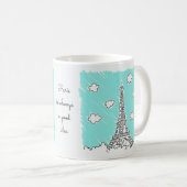 Eiffel Tower Illustratie aangepaste tekst mokken (Voorkant rechts)