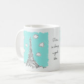 Eiffel Tower Illustratie aangepaste tekst mokken (Voorkant links)