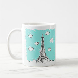 Eiffel Tower Illustratie aangepaste tekst mokken