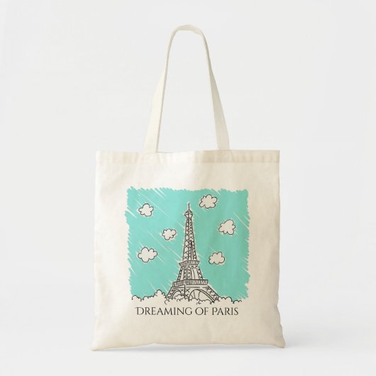 Eiffel Tower Illustratie aangepaste tekst tassen (Voorkant)