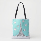 Eiffel Tower Illustration bags Tote Bag (Voorkant)