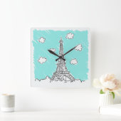 Eiffel Tower Illustration wall klok (Huis)