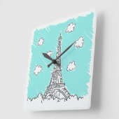 Eiffel Tower Illustration wall klok (Hoek)
