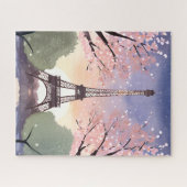 Eiffel Tower in Bloom | Paris France Watercolor Legpuzzel (Horizontaal)