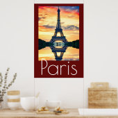 Eiffel Tower in Paris Artwork France Travel Poster (Keuken)
