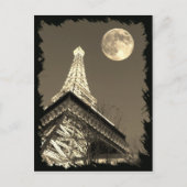 Eiffel Tower in Paris Las Vegas onder een Moon Briefkaart (Voorkant)