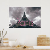 Eiffel Tower in Paris Romantic Love City Poster (Keuken)