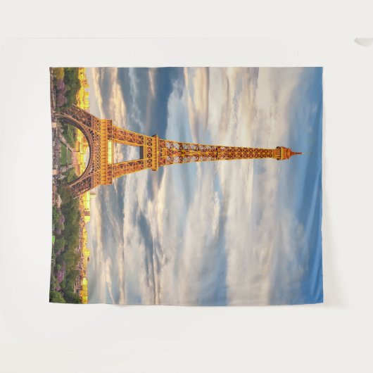 eiffel tower in paris, the city of love wandkleed (Voorkant (horizontaal))