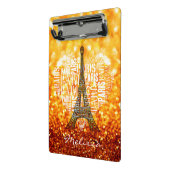 Eiffel Tower Inscriptions Paris in Heart Mini Klembord (Angled2)