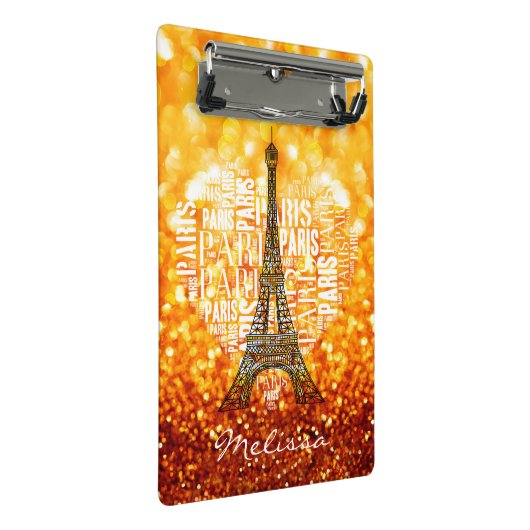 Eiffel Tower Inscriptions Paris in Heart Mini Klembord (Schuin)