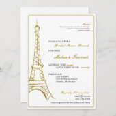 Eiffel Tower Invite Kaart (Voorkant / Achterkant)