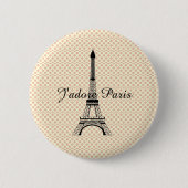 Eiffel tower J'adore Paris Ronde Button 5,7 Cm (Voorkant)