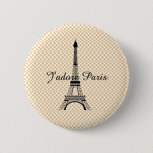 Eiffel tower J'adore Paris Ronde Button 5,7 Cm (Voorkant)