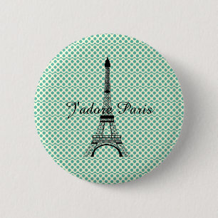 Eiffel tower J'adore Paris Ronde Button 5,7 Cm